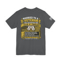 Married to a Veteran T-Shirt – Veteran Husband Chain of Command Military Spouse Humor Tee