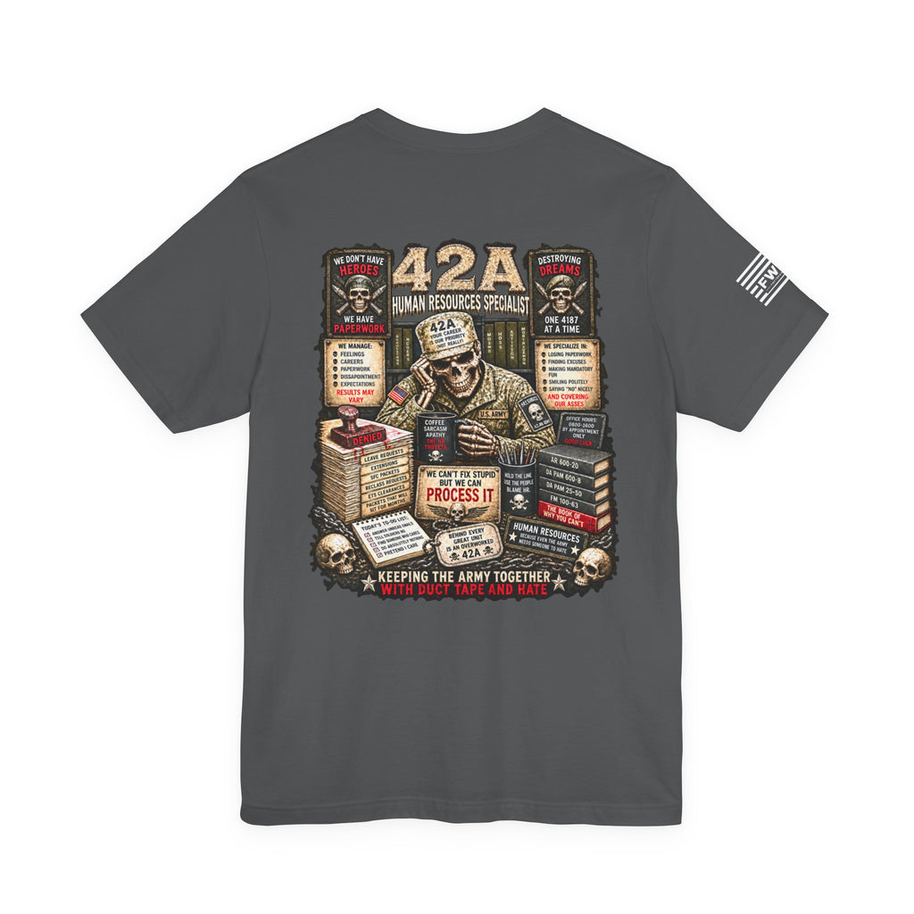 42A - US Army - Human Resources Specialist - Heavy Metal T-shirt | Veteran Military Shirt