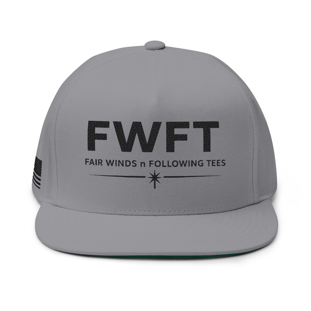 FWFT Hat, Fair Winds & Following Tees Snapback, Navy Veteran Inspired Cap, Flat Bill Military Hat, Streetwear Veteran Brand