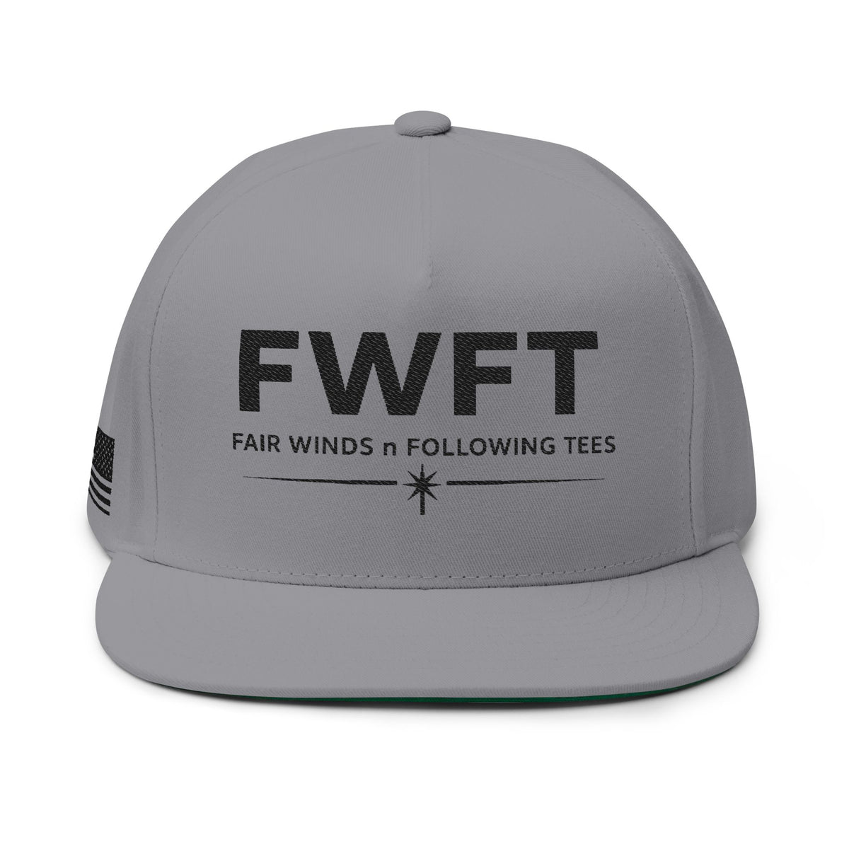 FWFT Hat, Fair Winds & Following Tees Snapback, Navy Veteran Inspired Cap, Flat Bill Military Hat, Streetwear Veteran Brand