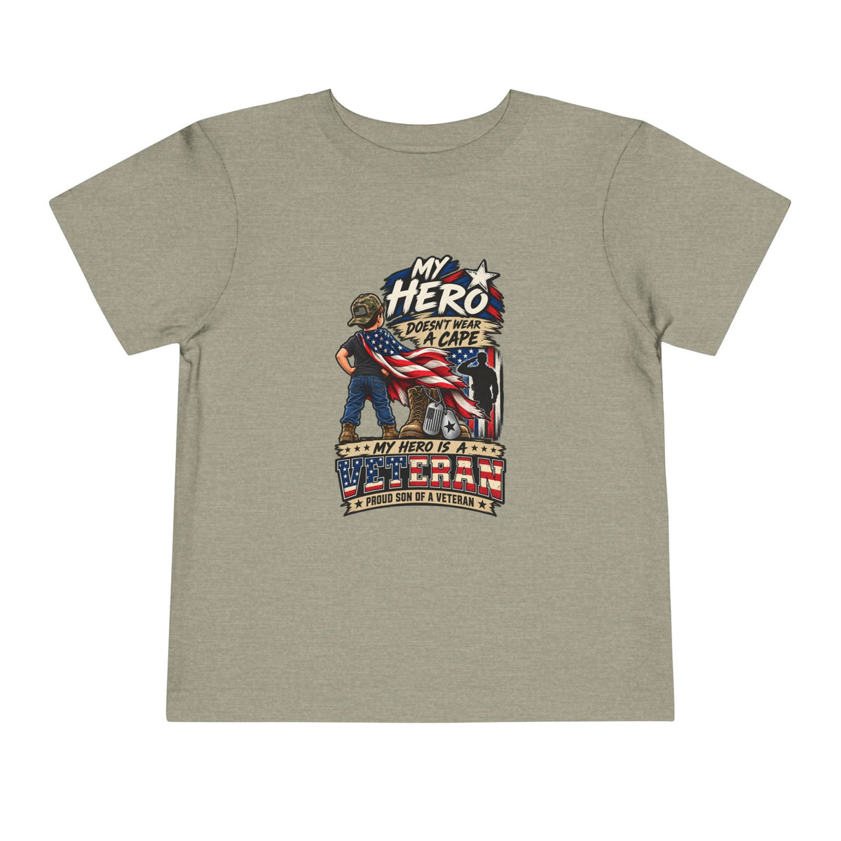 My Hero Doesn't Wear a Cape. My Hero is a Veteran. Son of a Veteran Shirt for Boys, Proud Military Kid T Shirt, Veteran Dad Son Tee, Military Family Gift, Patriotic Youth Shirt, Veteran Family