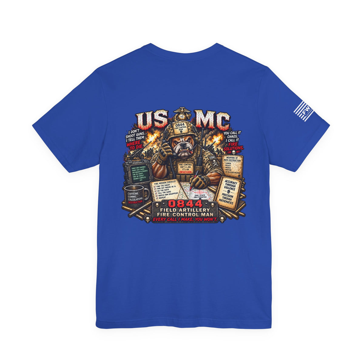 0844 Field Artillery Fire Control Marine Shirt, USMC Artillery Veteran T-Shirt