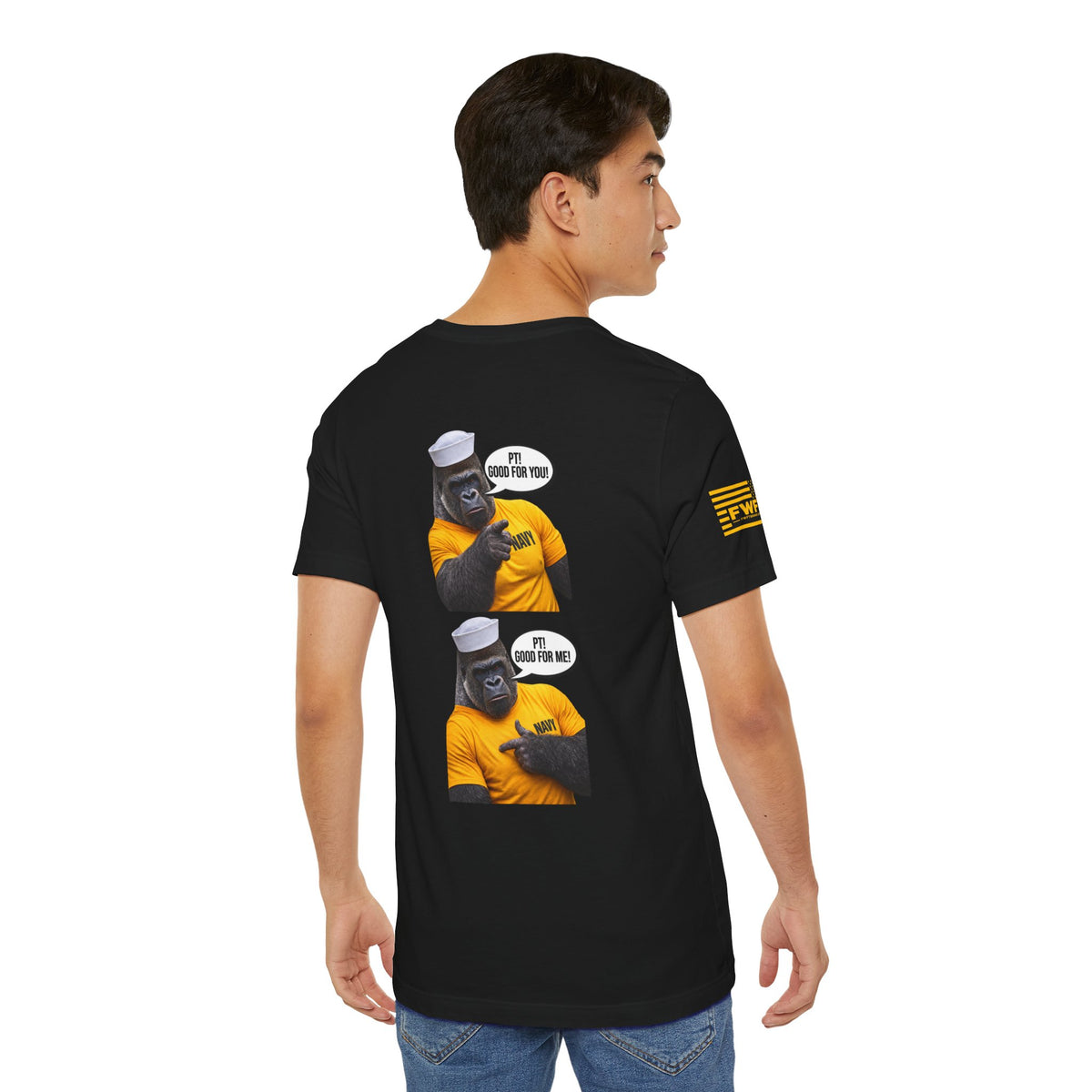Navy PT Gorilla Shirt, US Navy Sailor Veteran Physical Training Humor T-Shirt