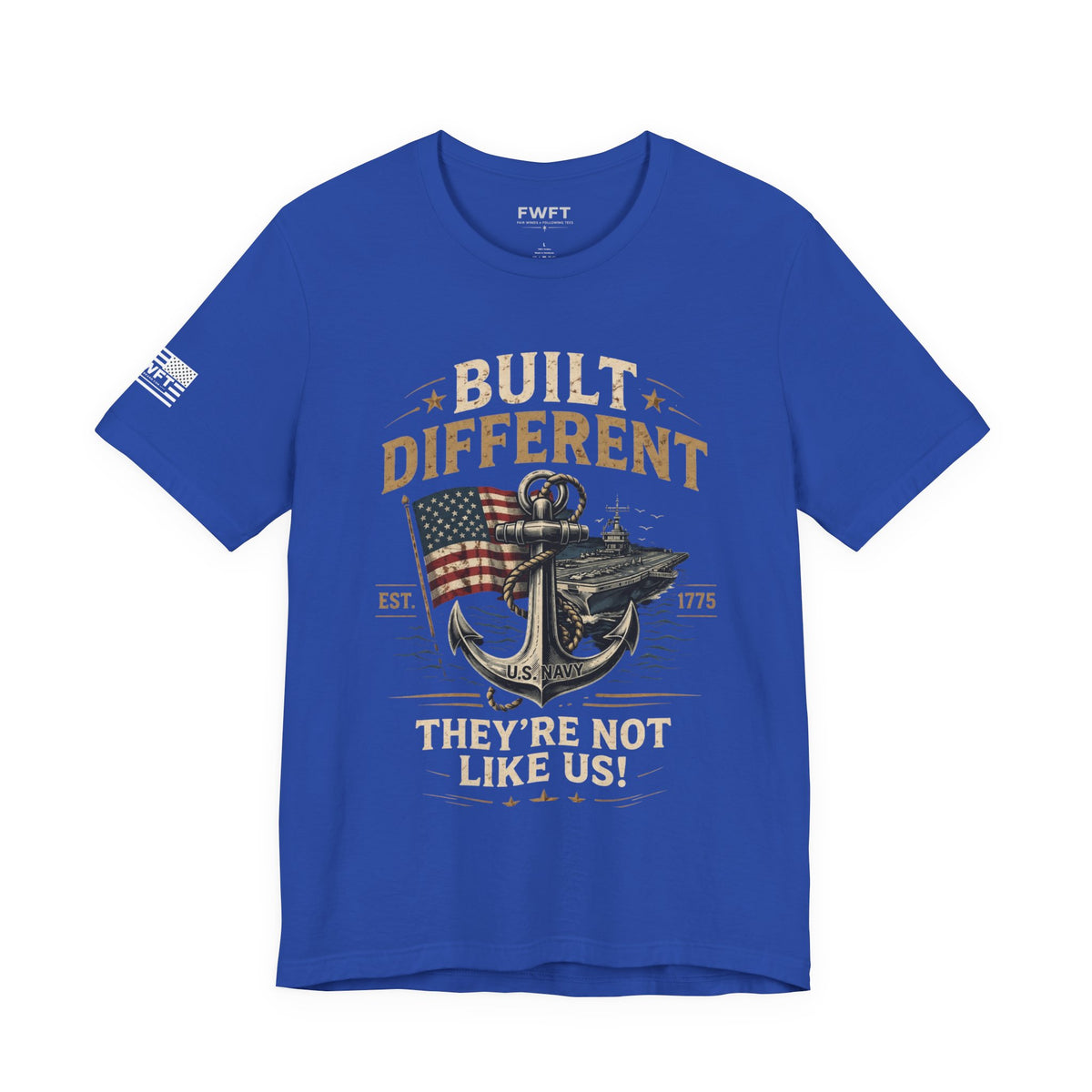 Built Different Navy Shirt | They’re Not Like Us Tee | US Navy Veteran Military Pride T-Shirt