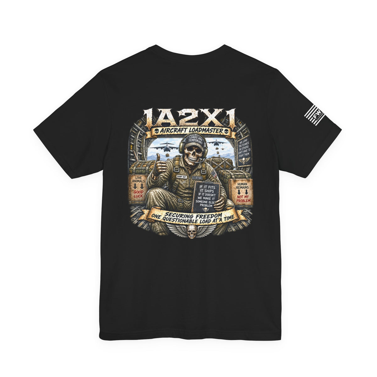 1A2X1 (Aircraft Loadmaster) - USAF AFSC Specific Heavy Metal Edition T-Shirt