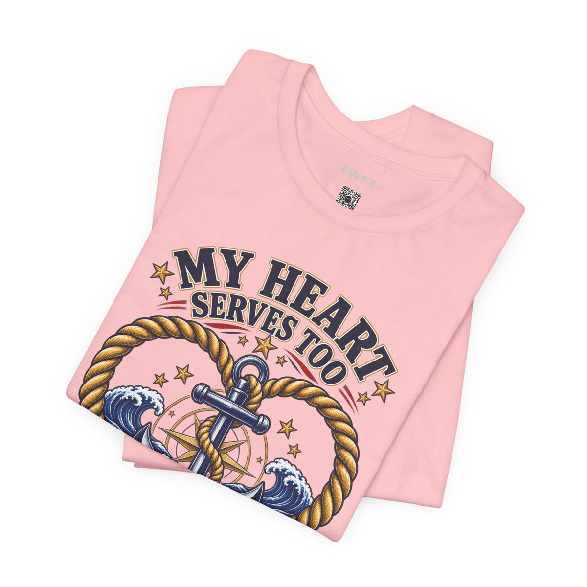 My Heart Serves Too Navy Mom Shirt, Proud Military Mother Gift, Sailor Family Tee