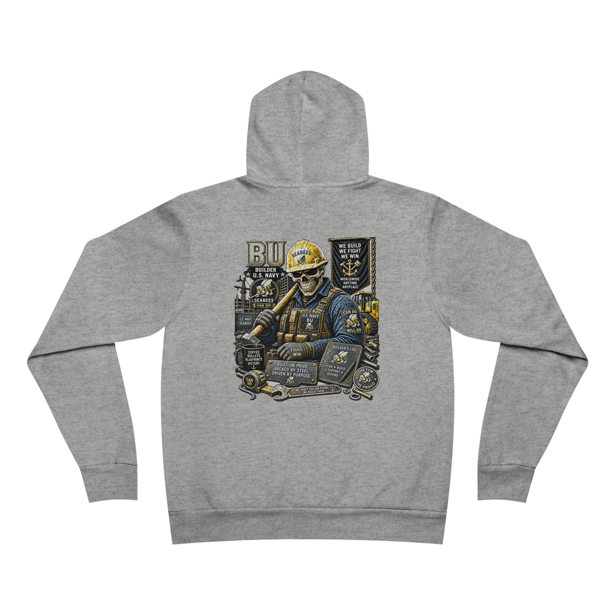 BU (Builder - Seabees) US Navy Heavy Metal Hoodie – Wear Your Rate with Pride