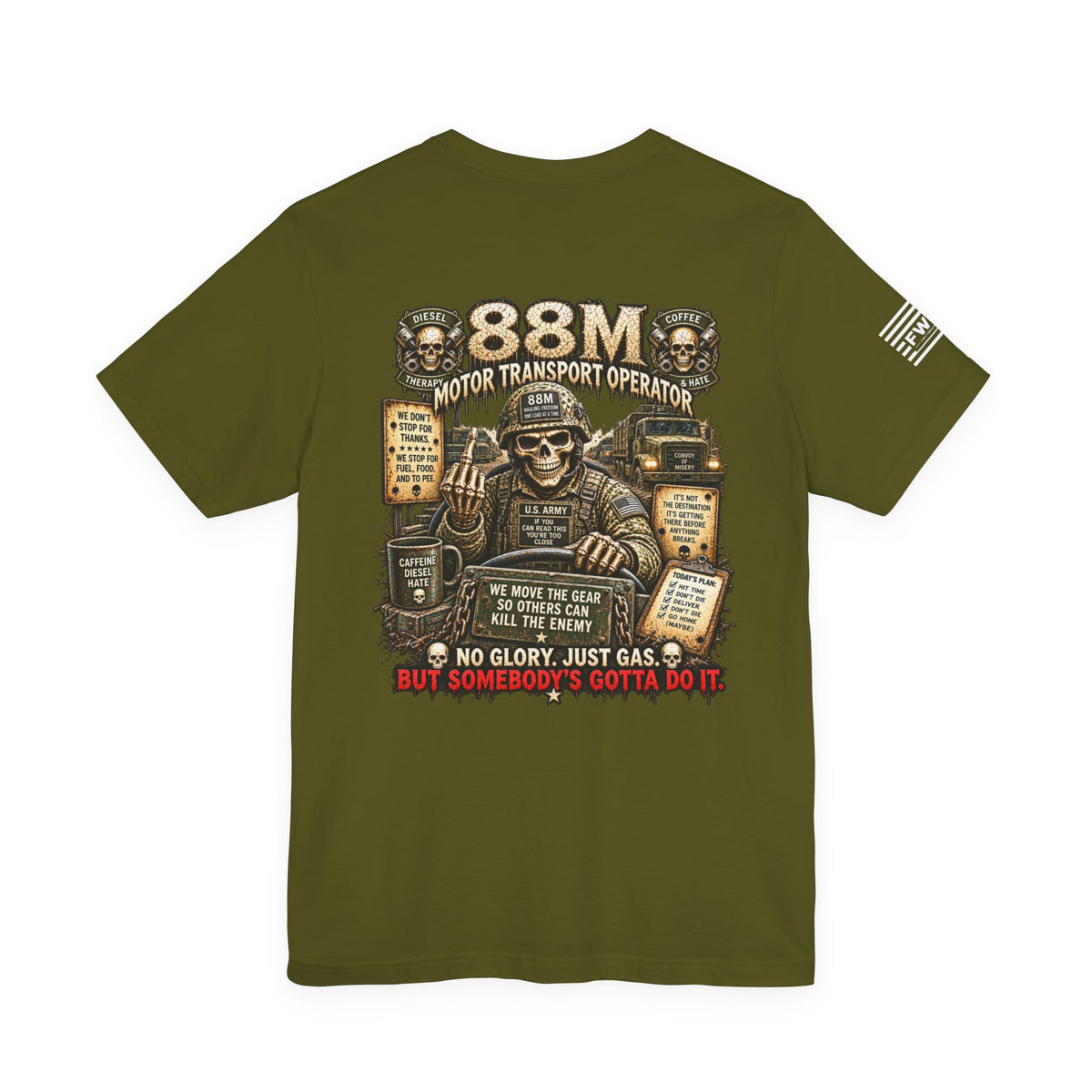 88M - US Army - Motor Transport Operator - Heavy Metal T-shirt | Veteran Military Shirt