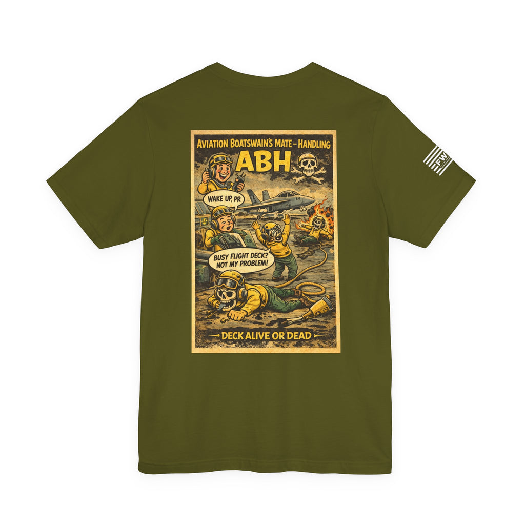 ABH (Aviation Boatswain's Mate - Handling) Shirt – 1950s Dark Humor Military Tee – Navy Veteran Graphic T-Shirt – Vintage Style Work Rate Design