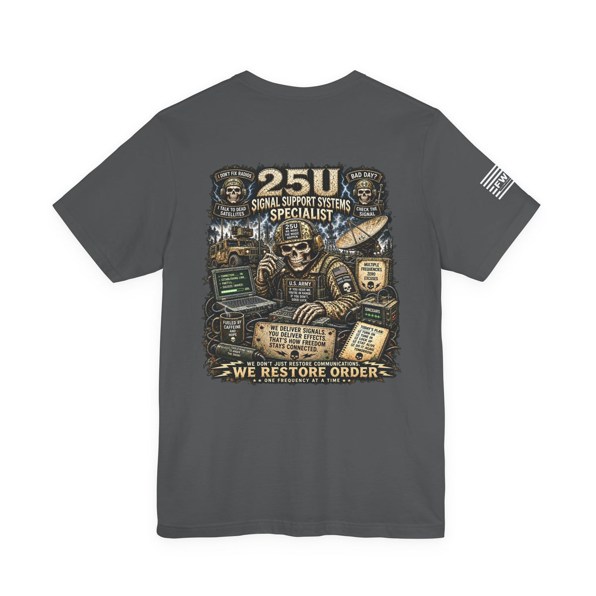 25U (Signal Support Systems Specialist) - US Army Heavy Metal T-shirt | Veteran Military Shirt