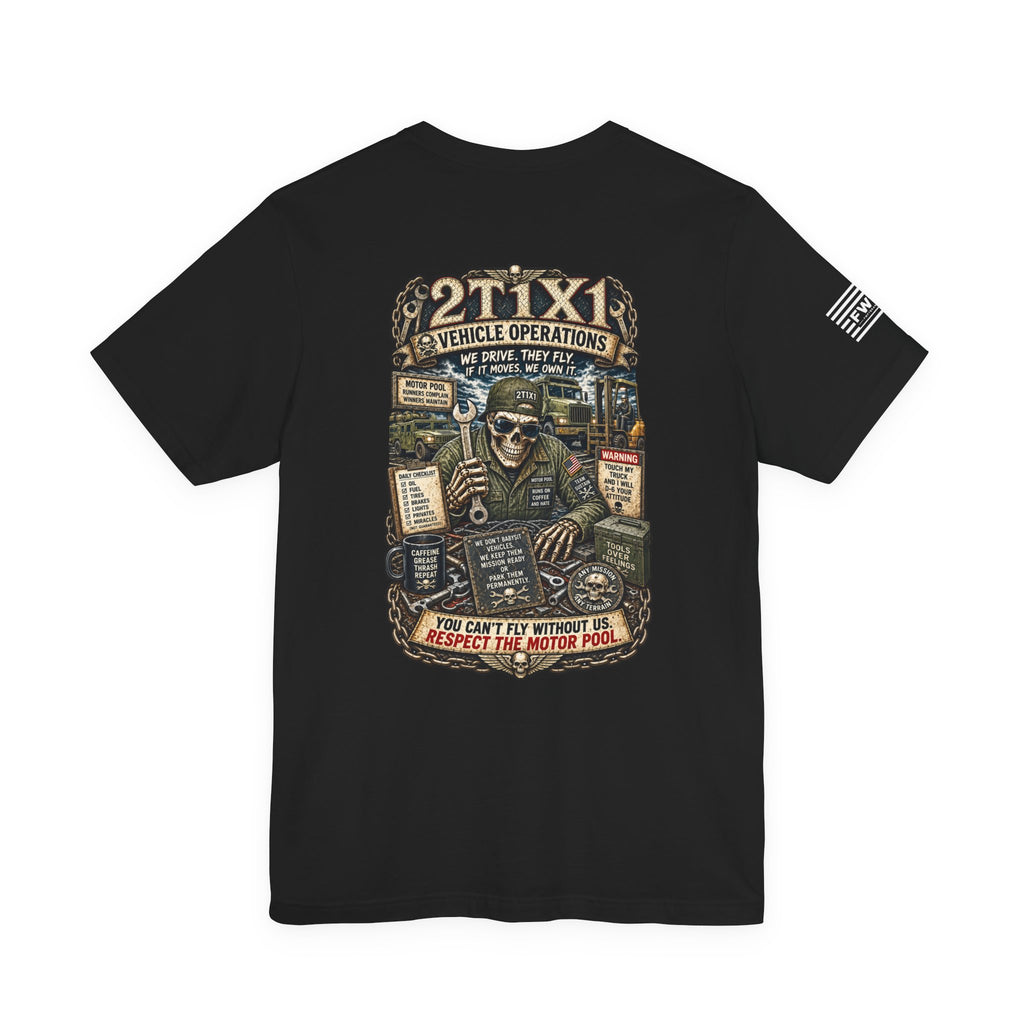 2T1X1 (Vehicle Operator) - USAF AFSC Specific Heavy Metal Edition | Air Force Veteran T-Shirt