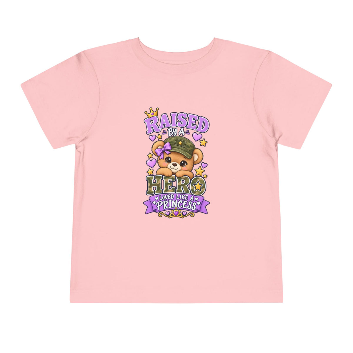 Raised by a Hero Shirt, Loved Like a Princess Veteran Daughter Kids Tee