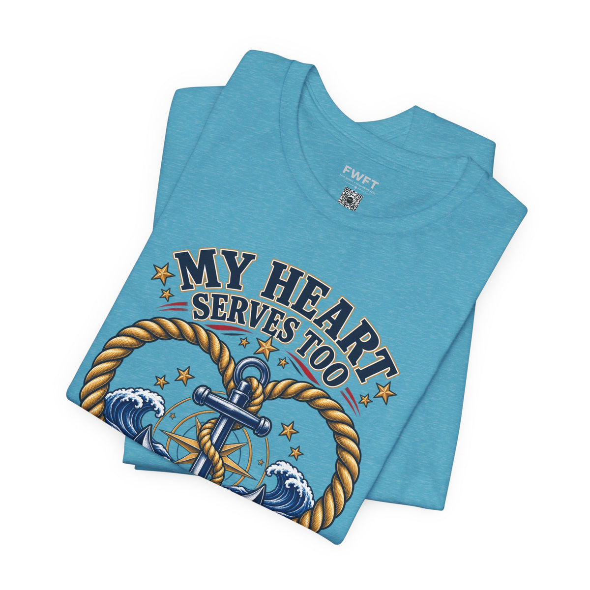 My Heart Serves Too Navy Mom Shirt, Proud Military Mother Gift, Sailor Family Tee