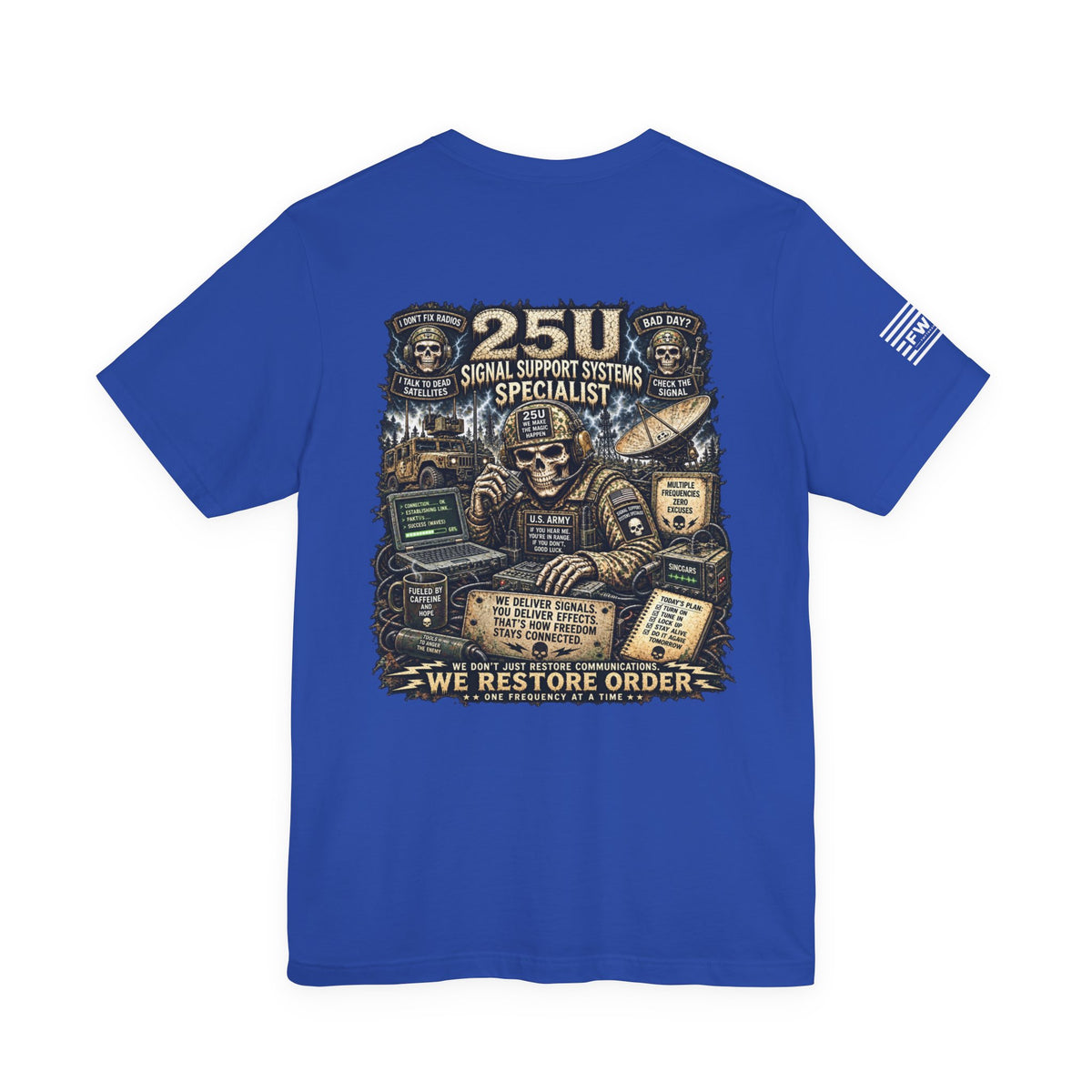 25U (Signal Support Systems Specialist) - US Army Heavy Metal T-shirt | Veteran Military Shirt