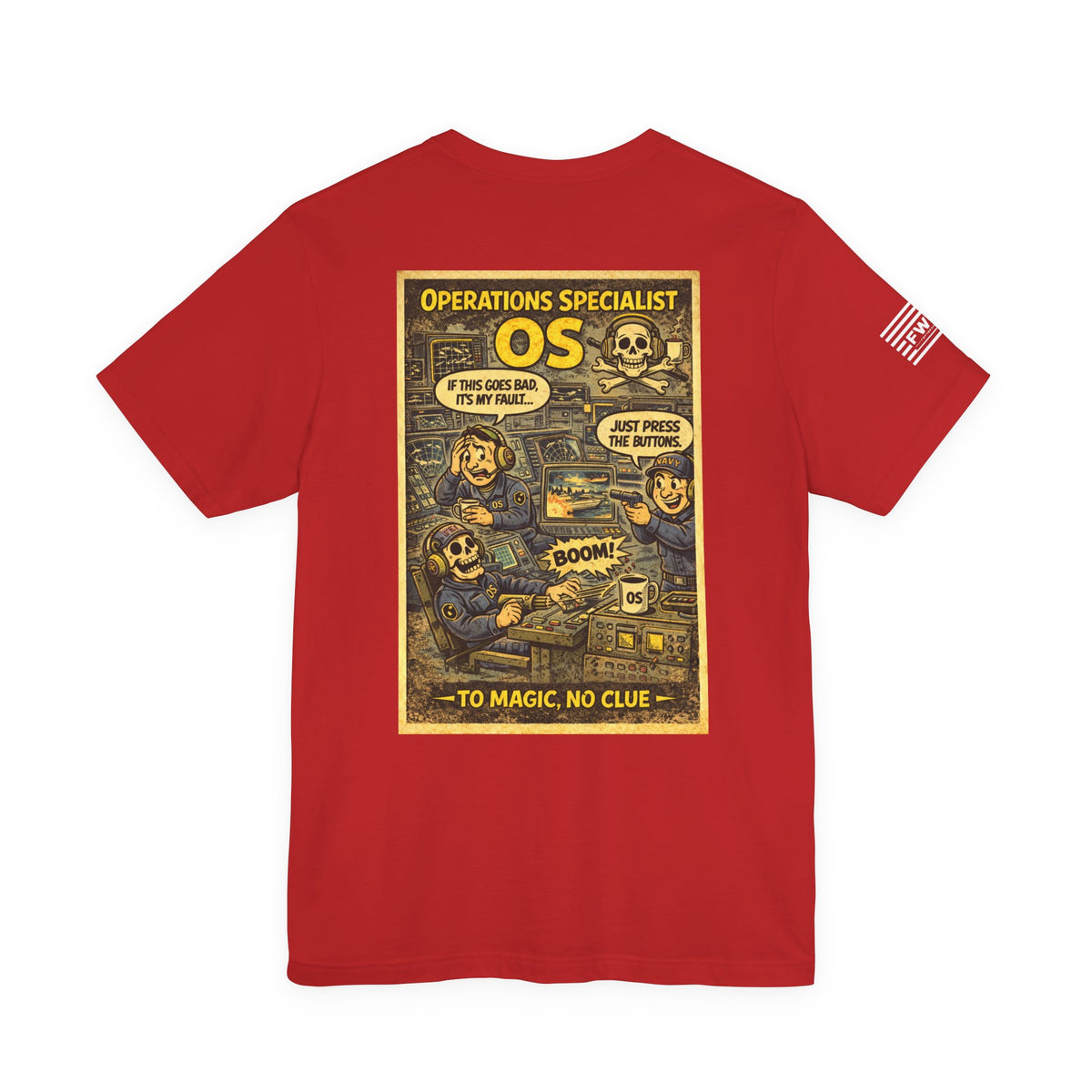 OS (Operations Specialist) Shirt – 1950s Dark Humor Military Tee – Navy Veteran Graphic T-Shirt – Vintage Style Work Rate Design