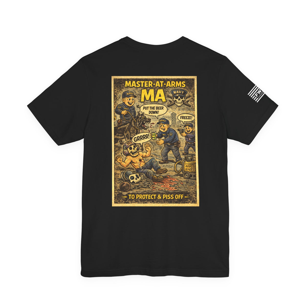 MA (Master-at-Arms) Shirt – 1950s Dark Humor Military Tee – Navy Veteran Graphic T-Shirt – Vintage Style Work Rate Design
