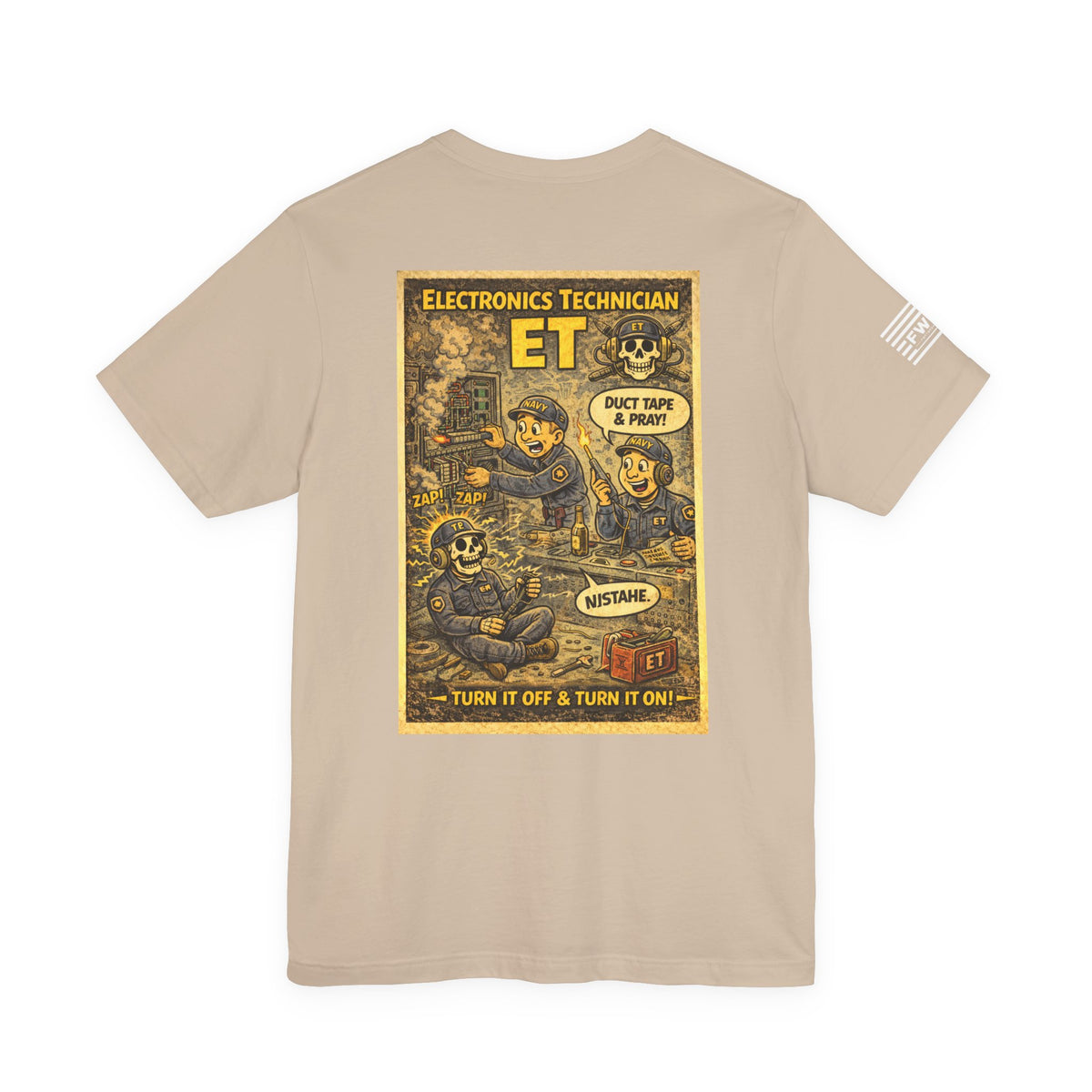 ET (Electronic Technician) Shirt – 1950s Dark Humor Military Tee – Navy Veteran Graphic T-Shirt – Vintage Style Work Rate Design