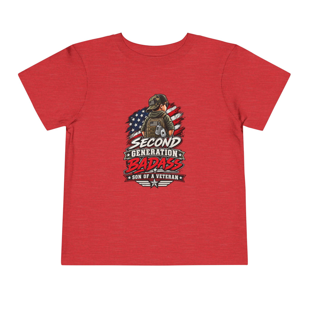 Second Generation Badass. Son of a Veteran Shirt for Boys, Proud Military Kid T Shirt, Veteran Dad Son Tee, Military Family Gift, Patriotic Youth Shirt, Veteran Family