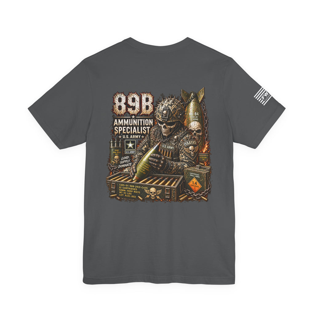 89B (Ammunition Specialist) - US Army Heavy Metal T-shirt | Army Veteran Shirt