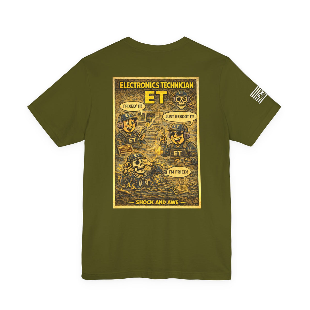 ET (Electronics Technician) Shirt – 1950s Dark Humor Military Tee – Navy Veteran Graphic T-Shirt – Vintage Style Work Rate Design