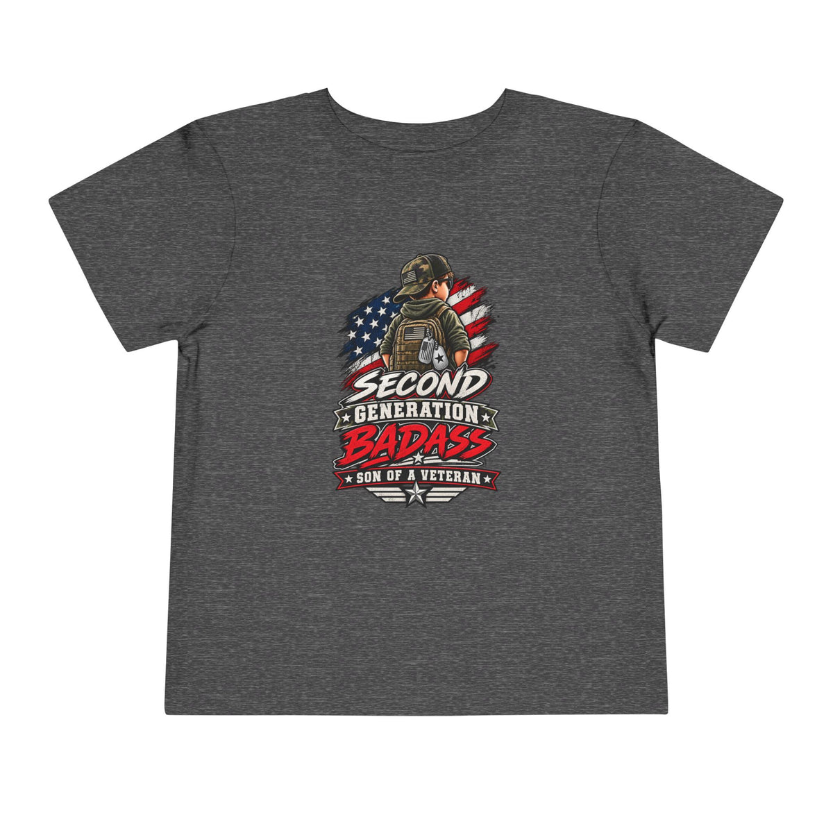 Second Generation Badass. Son of a Veteran Shirt for Boys, Proud Military Kid T Shirt, Veteran Dad Son Tee, Military Family Gift, Patriotic Youth Shirt, Veteran Family