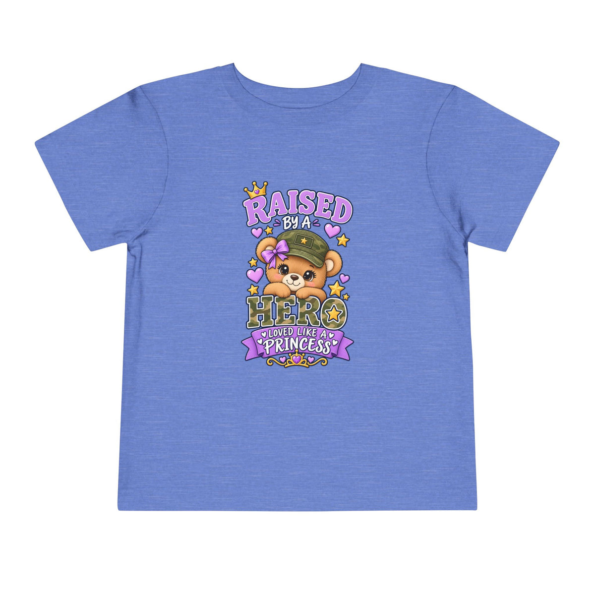 Raised by a Hero Shirt, Loved Like a Princess Veteran Daughter Kids Tee