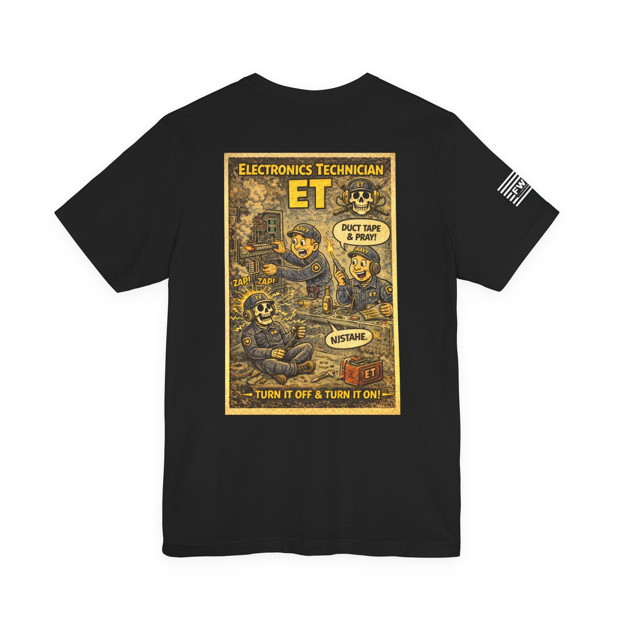 ET (Electronic Technician) Shirt – 1950s Dark Humor Military Tee – Navy Veteran Graphic T-Shirt – Vintage Style Work Rate Design