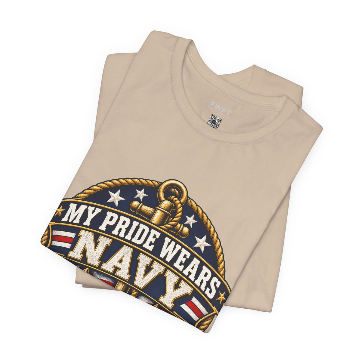 My Pride Wears Navy Dad Shirt, Proud Father of a US Sailor T Shirt, Navy Boot Camp Graduation Gift, Military Family Tee