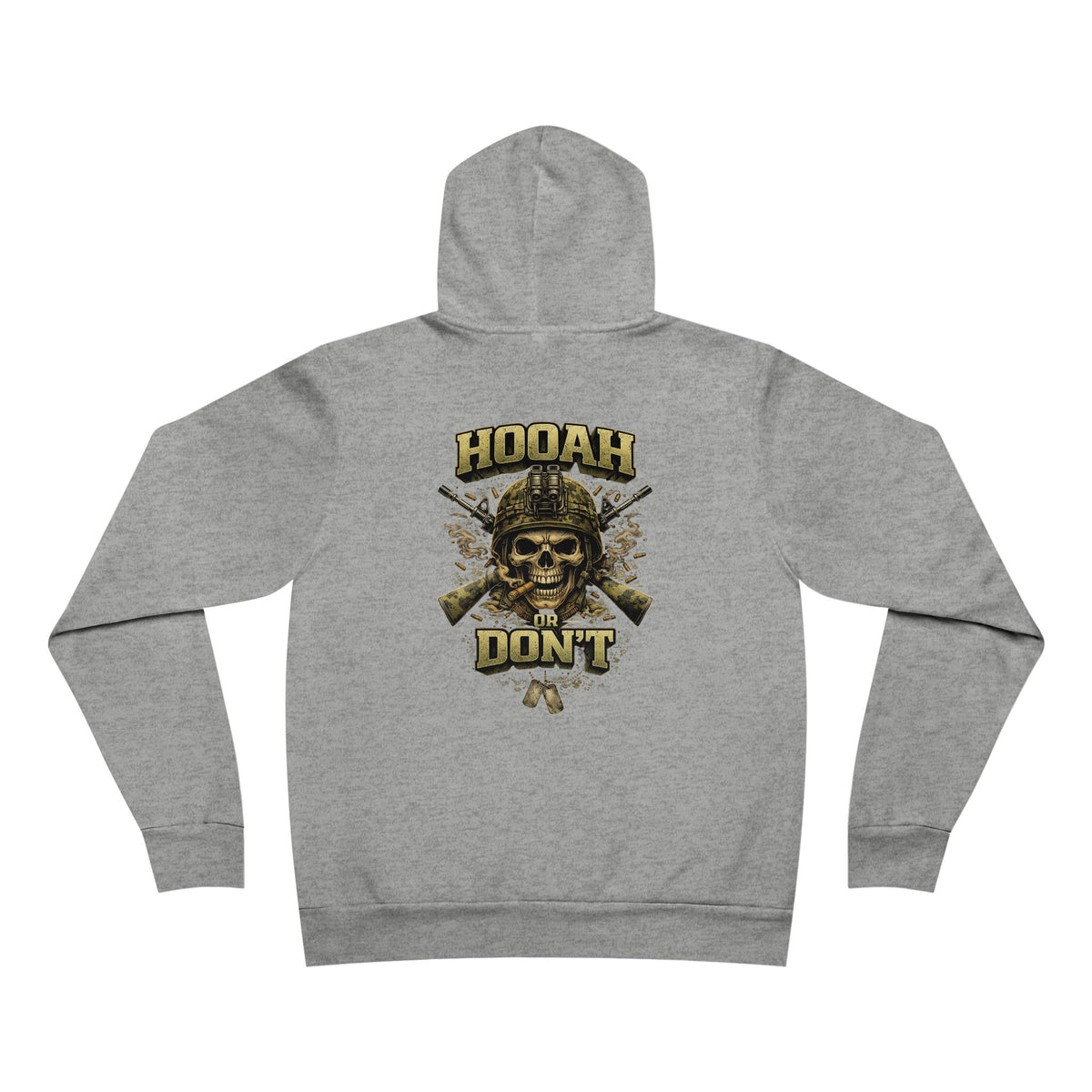 Hooah or Don’t Hoodie – Army Inspired Military Skull Graphic Sweatshirt