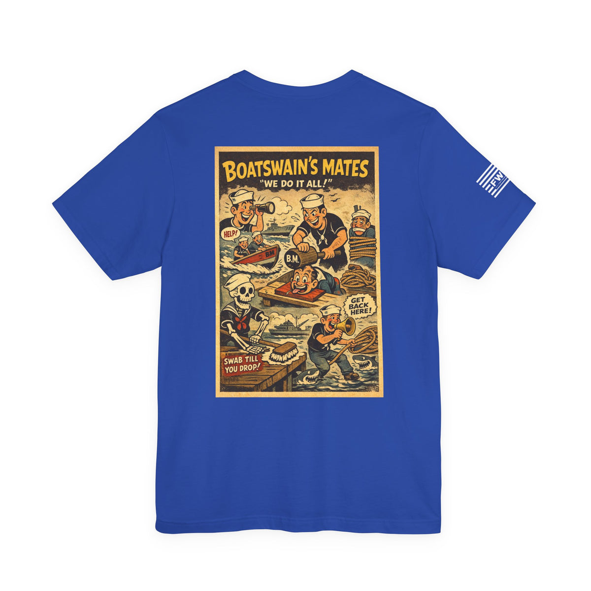 BM (Boatwain's Mate) Shirt – 1950s Dark Humor Military Tee – Navy Veteran Graphic T-Shirt – Vintage Style Work Rate Design