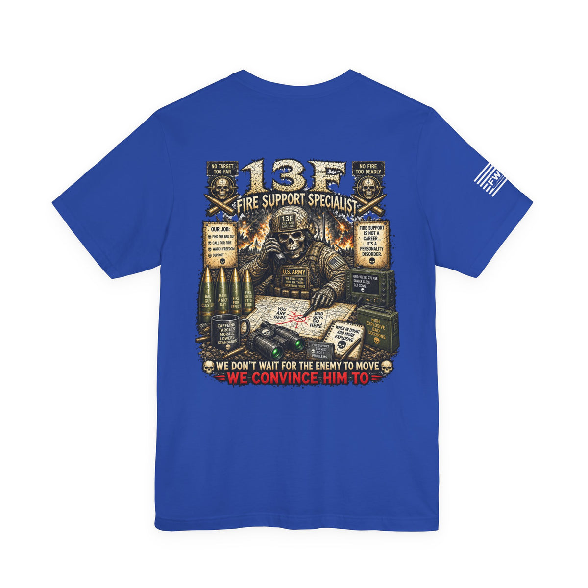 13F (Fire Support Specialist) - US Army Heavy Metal T-shirt | Veteran Military Shirt