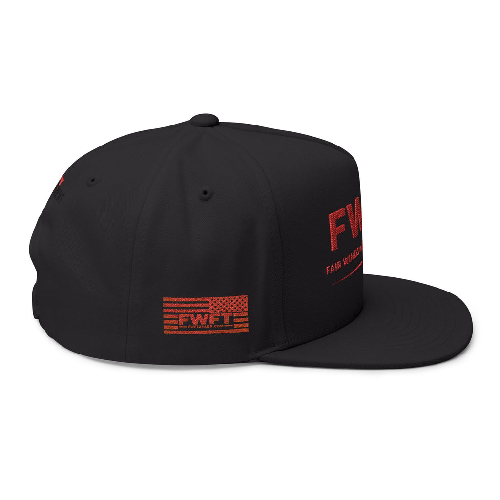 FWFT Logo Hat, Fair Winds & Following Tees Snapback, Navy Veteran Inspired Cap, Flat Bill Military Hat, Streetwear Veteran Brand