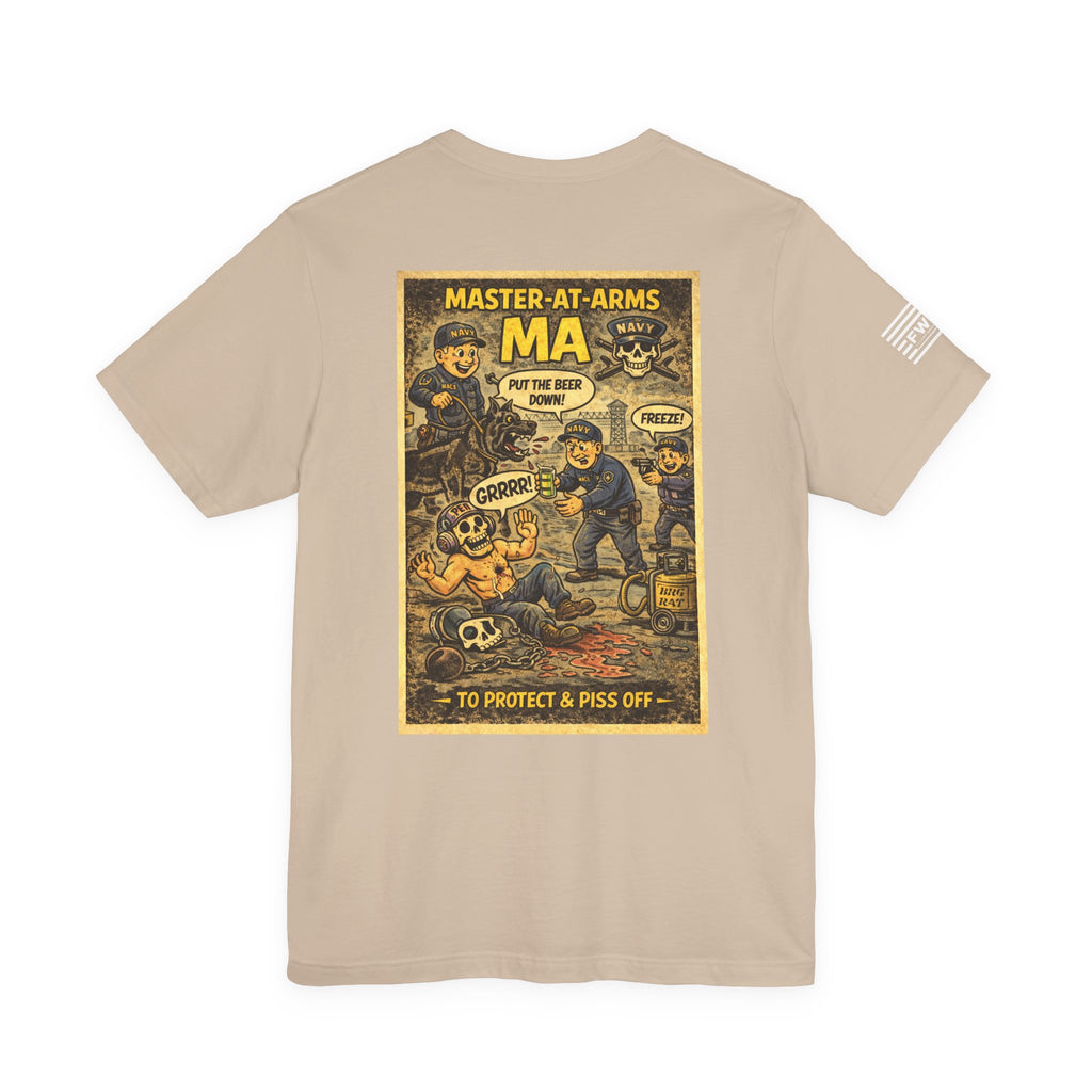 MA (Master-at-Arms) Shirt – 1950s Dark Humor Military Tee – Navy Veteran Graphic T-Shirt – Vintage Style Work Rate Design