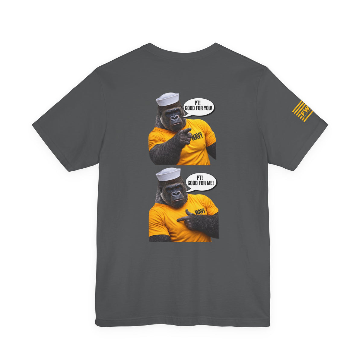 Navy PT Gorilla Shirt, US Navy Sailor Veteran Physical Training Humor T-Shirt
