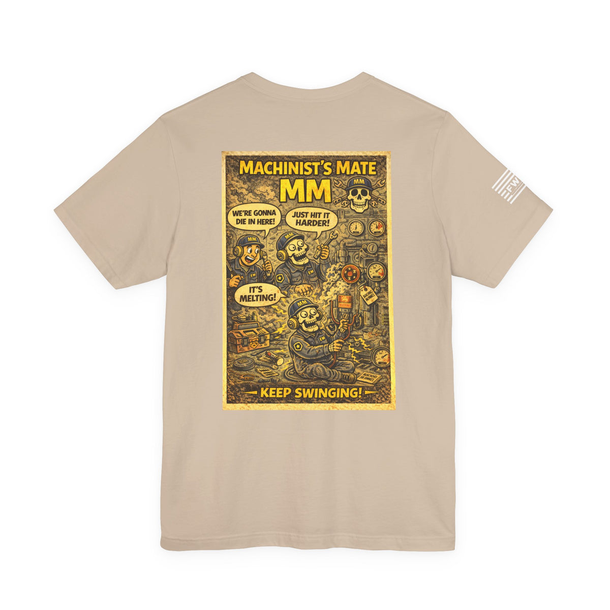 MM (Machinist’s Mate) Shirt – 1950s Dark Humor Military Tee – Navy Veteran Graphic T-Shirt – Vintage Style Work Rate Design