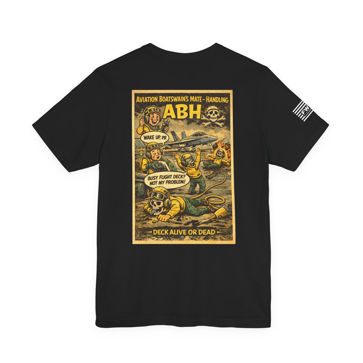 ABH (Aviation Boatswain's Mate - Handling) Shirt – 1950s Dark Humor Military Tee – Navy Veteran Graphic T-Shirt – Vintage Style Work Rate Design