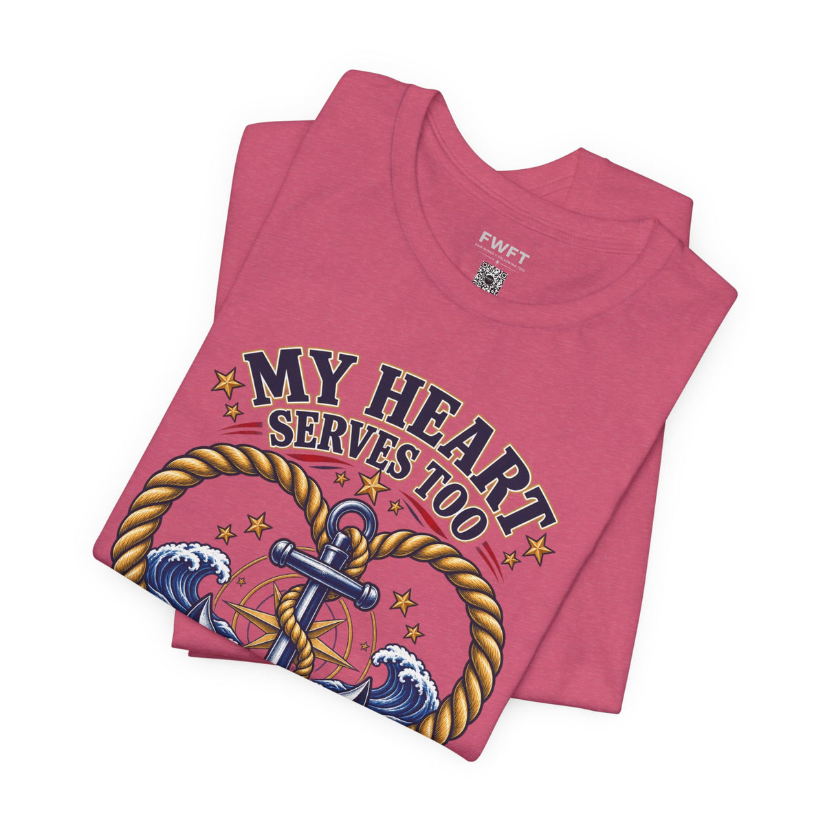 My Heart Serves Too Navy Mom Shirt, Proud Military Mother Gift, Sailor Family Tee