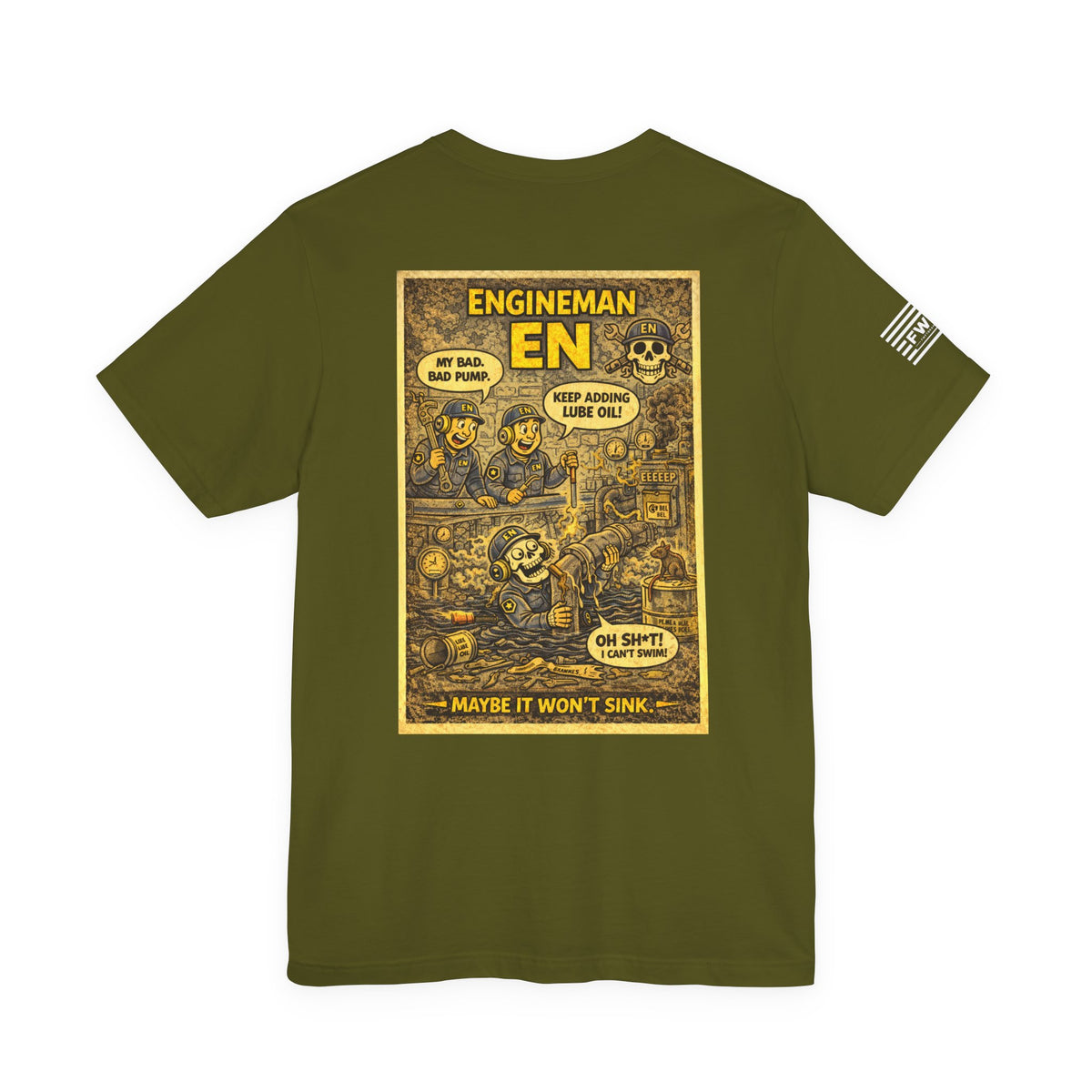 EN (Engineman) Shirt – 1950s Dark Humor Military Tee – Navy Veteran Graphic T-Shirt – Vintage Style Work Rate Design