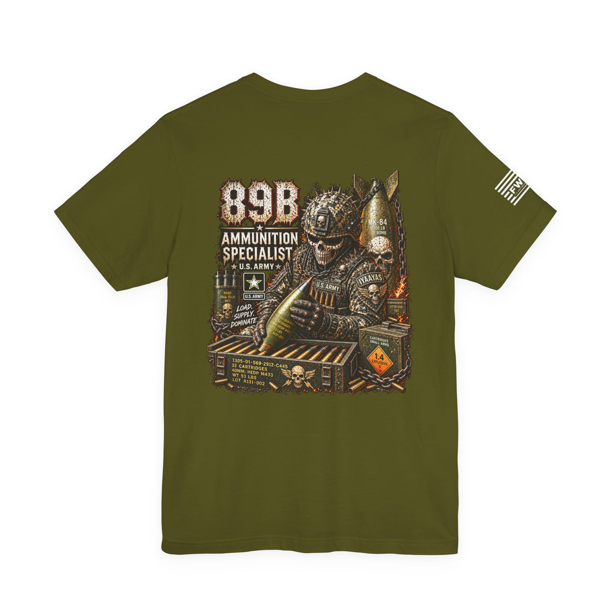 89B (Ammunition Specialist) - US Army Heavy Metal T-shirt | Army Veteran Shirt