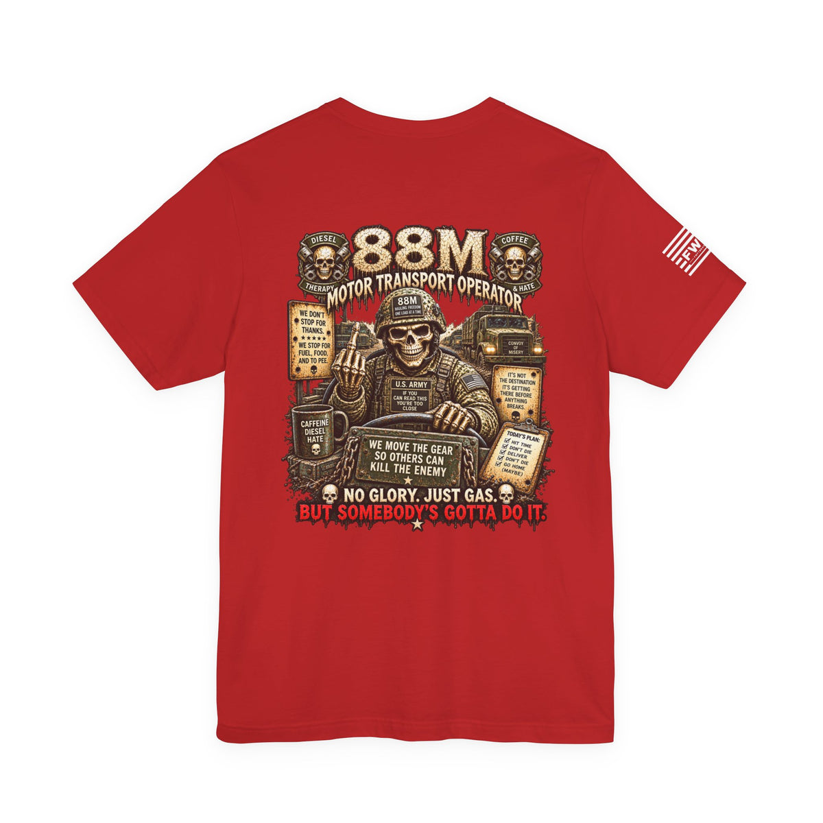 88M - US Army - Motor Transport Operator - Heavy Metal T-shirt | Veteran Military Shirt