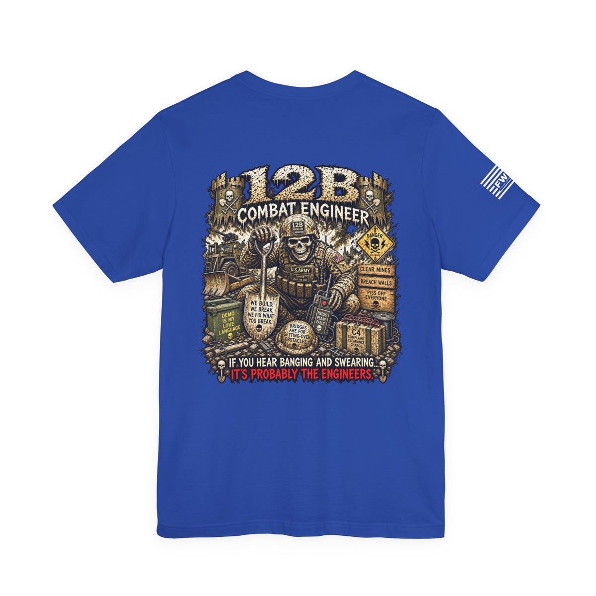 12B (Combat Engineer) - US Army Heavy Metal T-shirt | Army Veteran Shirt