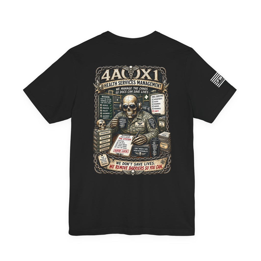 4A0X1 (Health Services Management) - USAF AFSC Specific Heavy Metal Edition T-Shirt