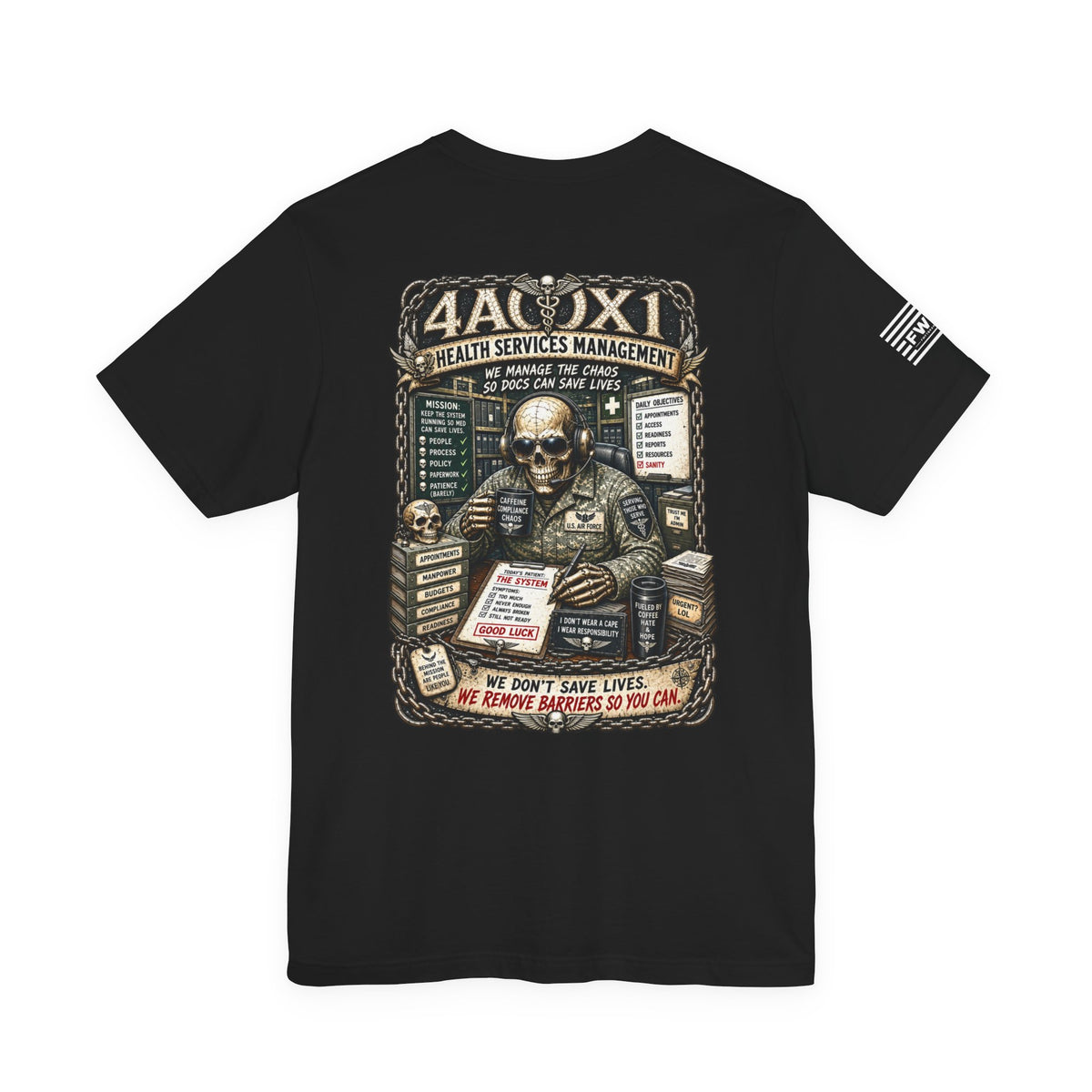 4A0X1 (Health Services Management) - USAF AFSC Specific Heavy Metal Edition T-Shirt