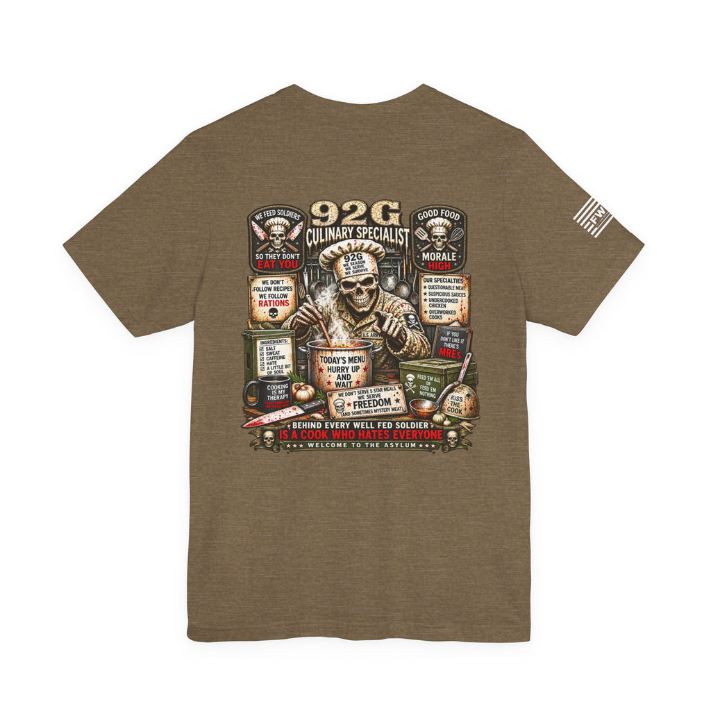92G - US Army - Culinary Specialist - Heavy Metal T-shirt | Veteran Military Shirt