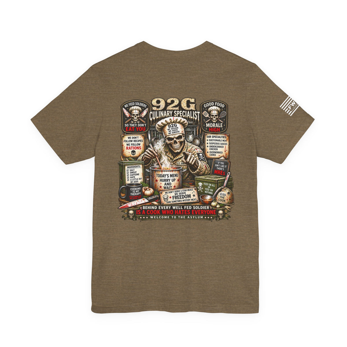 92G - US Army - Culinary Specialist - Heavy Metal T-shirt | Veteran Military Shirt