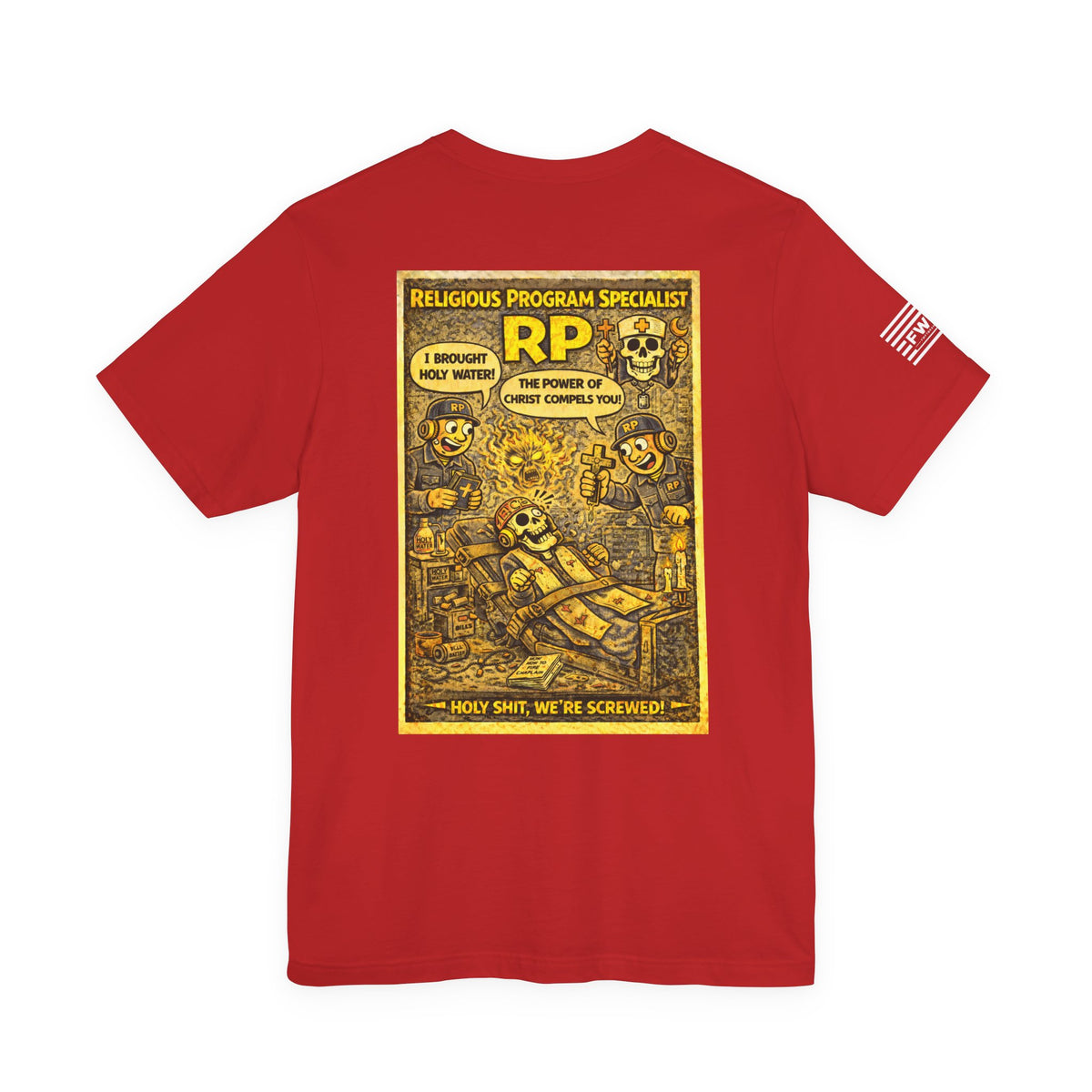 RP (Religious Program Specialist) Shirt – 1950s Dark Humor Military Tee – Navy Veteran Graphic T-Shirt – Vintage Style Work Rate Design
