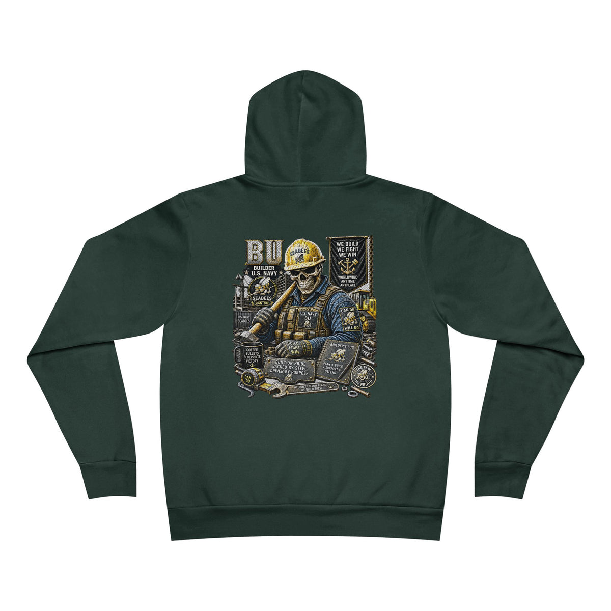 BU (Builder - Seabees) US Navy Heavy Metal Hoodie – Wear Your Rate with Pride