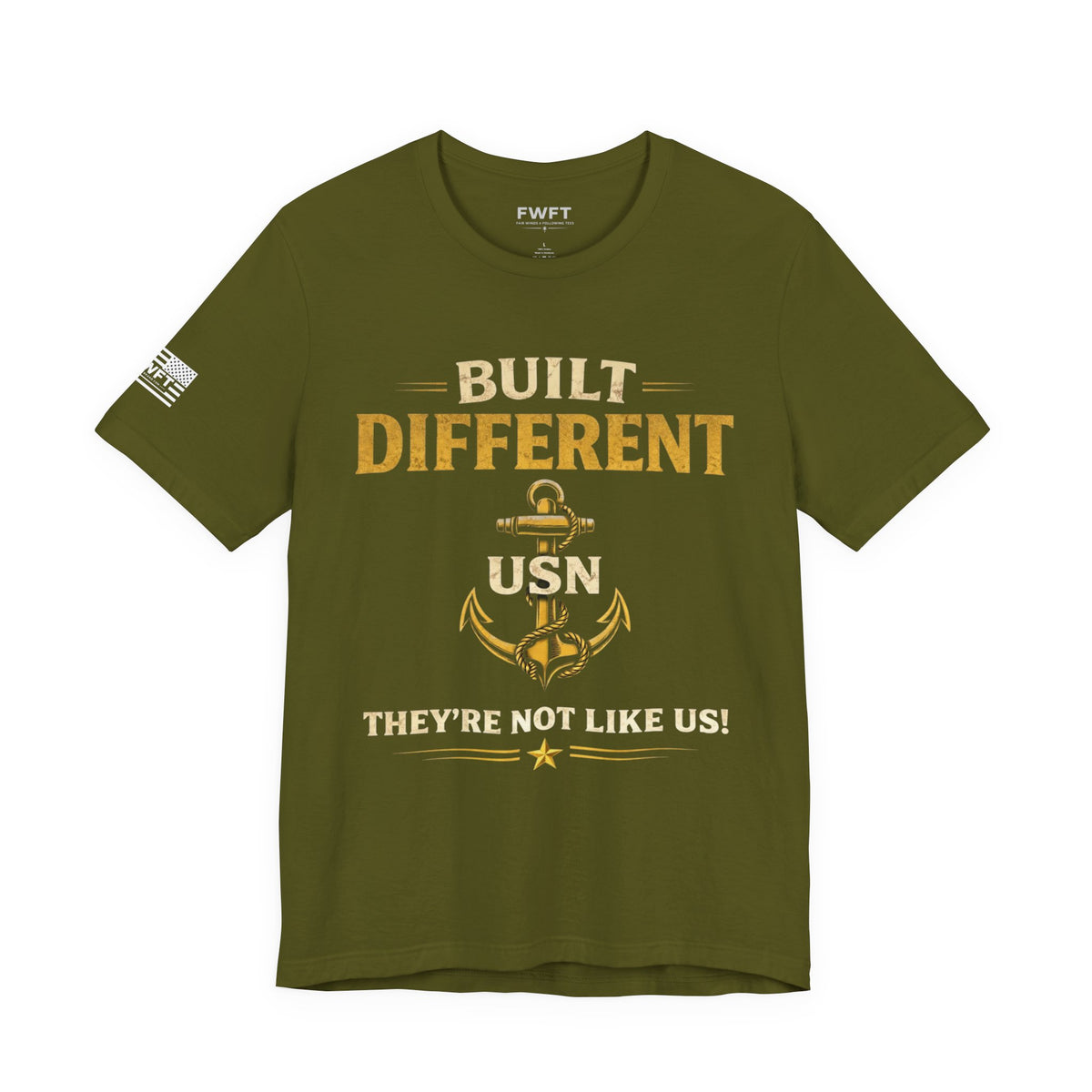 Built Different Navy Shirt | They’re Not Like Us Tee | US Navy Veteran Military Pride T-Shirt