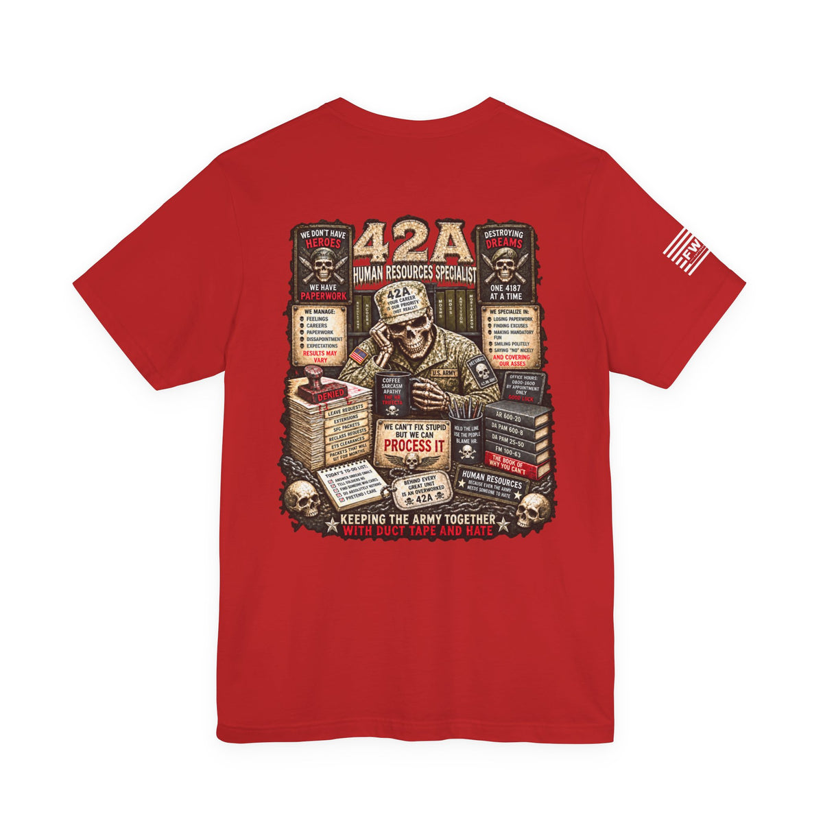42A - US Army - Human Resources Specialist - Heavy Metal T-shirt | Veteran Military Shirt