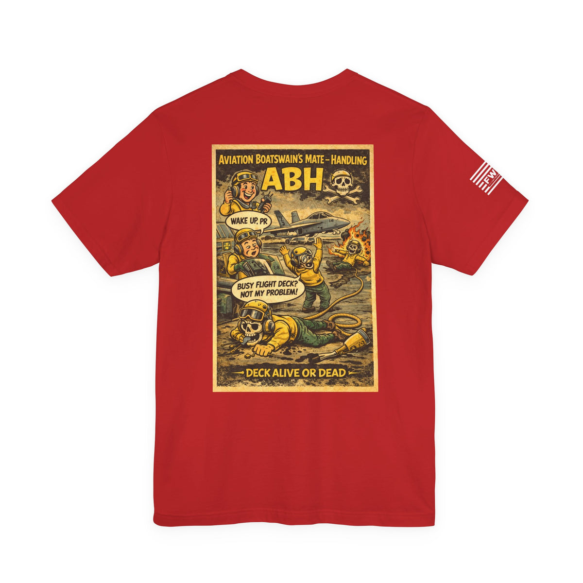 ABH (Aviation Boatswain's Mate - Handling) Shirt – 1950s Dark Humor Military Tee – Navy Veteran Graphic T-Shirt – Vintage Style Work Rate Design